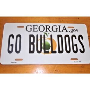 NCAA Go Georgia Bulldogs Metal License Plate UGA Auto Truck Nat Champs Wall New